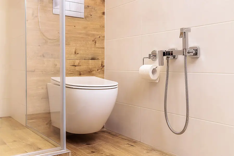 Bathroom toilet installation completed