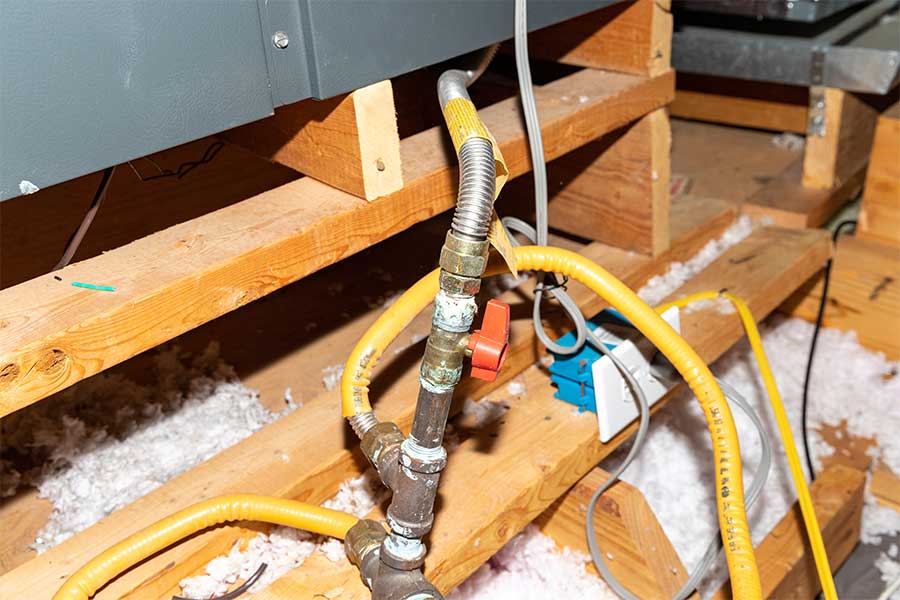 Gas line installation in progress